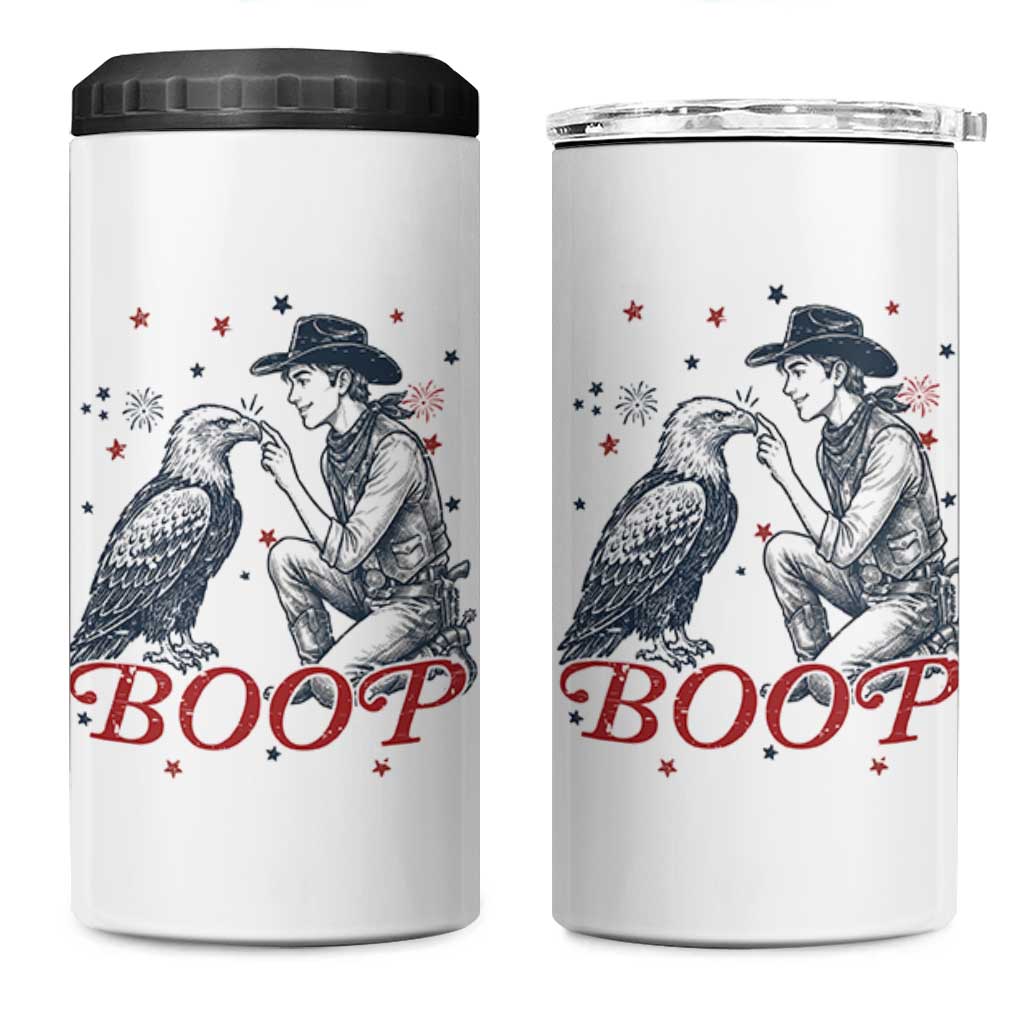 Boop Eagle 4 in 1 Can Cooler Tumbler Western Cowboy Patriotic 4th of July