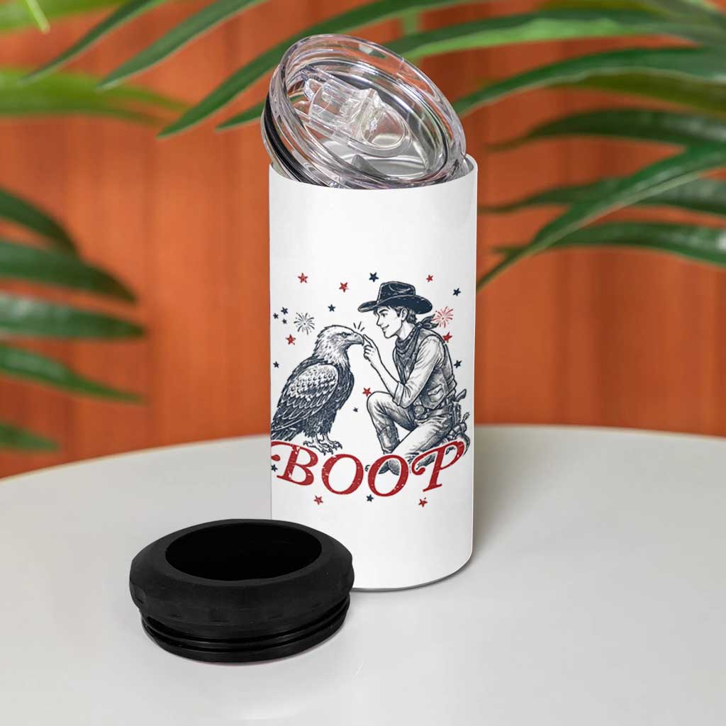 Boop Eagle 4 in 1 Can Cooler Tumbler Western Cowboy Patriotic 4th of July