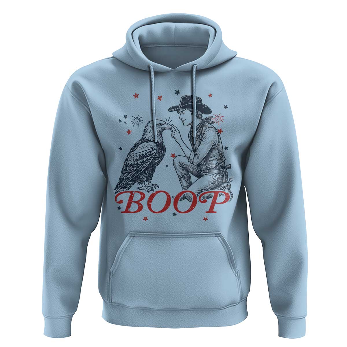 Boop Eagle Hoodie Western Cowboy Patriotic 4th of July