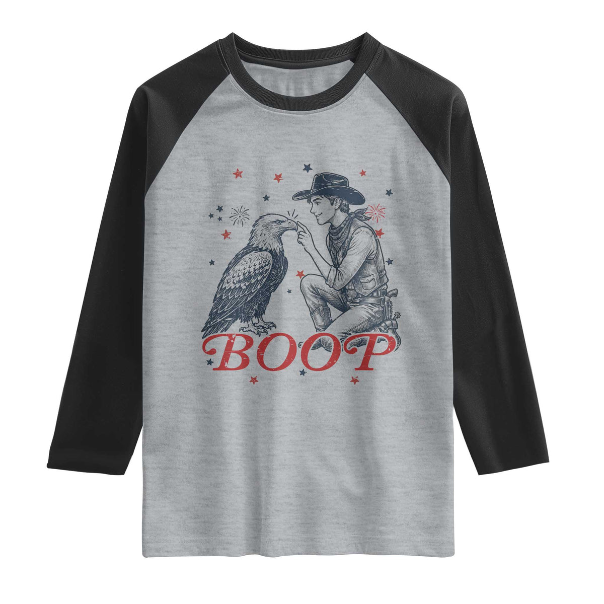 Boop Eagle Raglan Shirt Western Cowboy Patriotic 4th of July