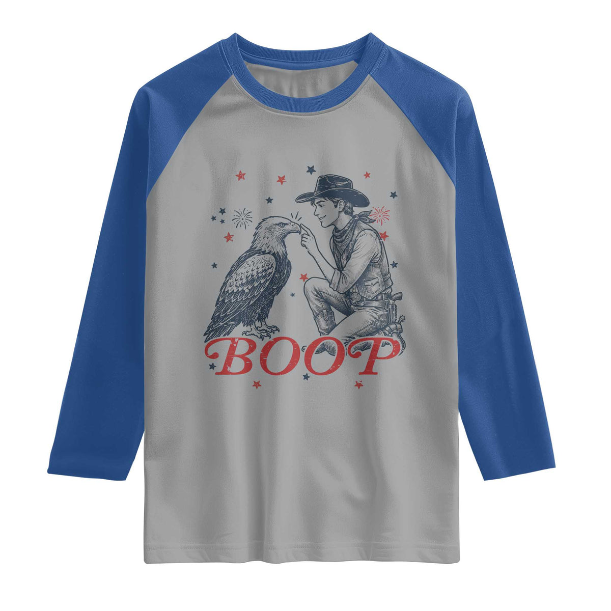 Boop Eagle Raglan Shirt Western Cowboy Patriotic 4th of July
