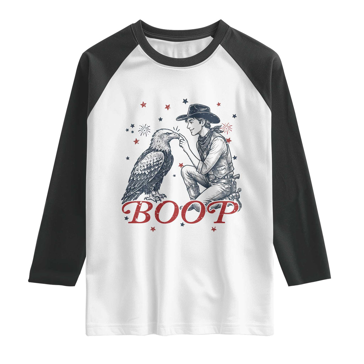 Boop Eagle Raglan Shirt Western Cowboy Patriotic 4th of July