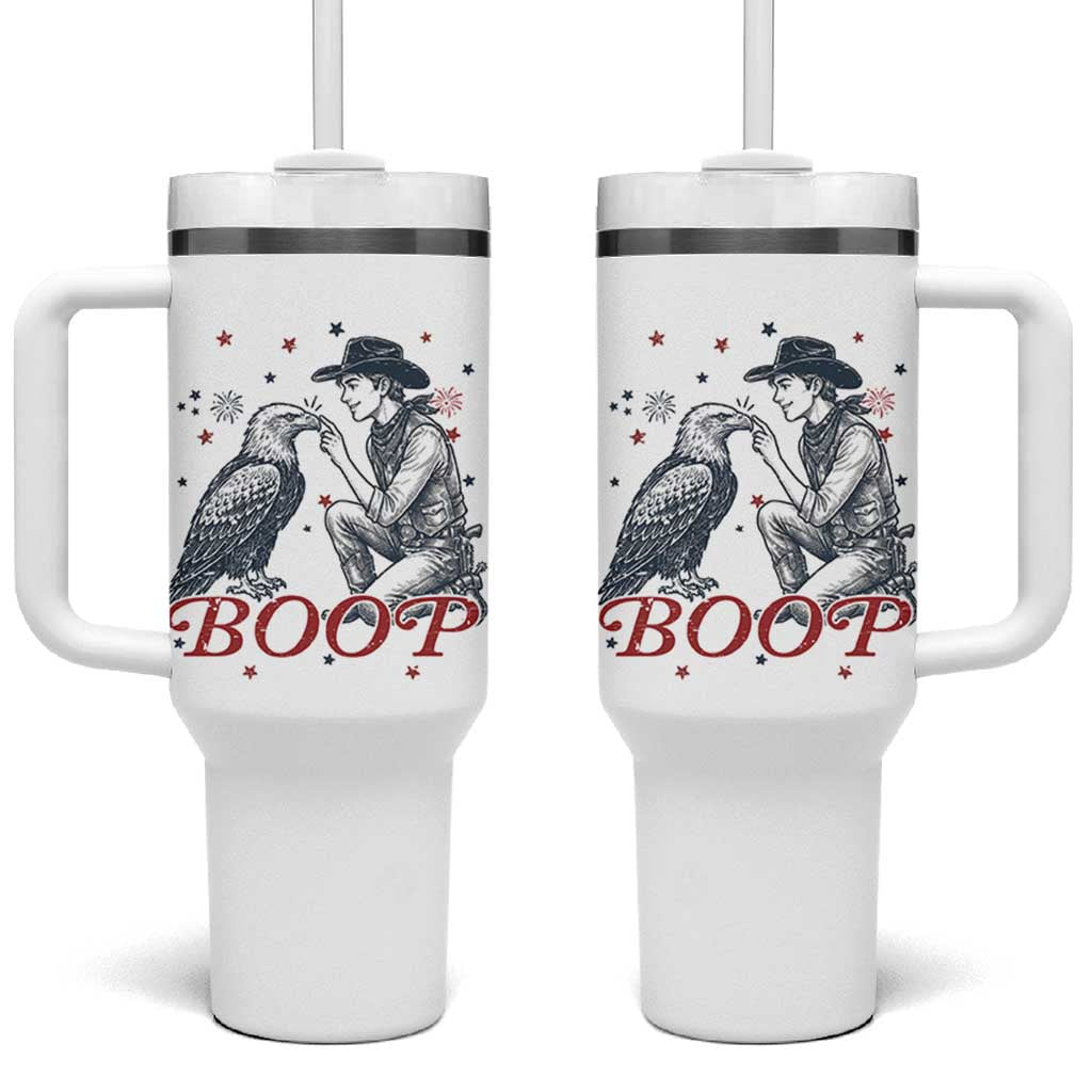 Boop Eagle Tumbler With Handle Western Cowboy Patriotic 4th of July
