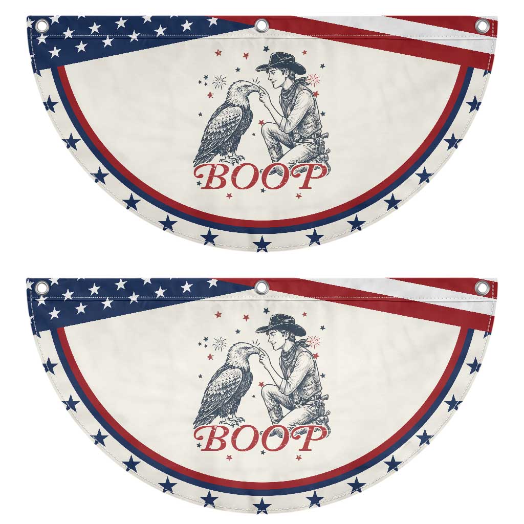 Boop Eagle Patriotic Fan Flag Western Cowboy 4th of July
