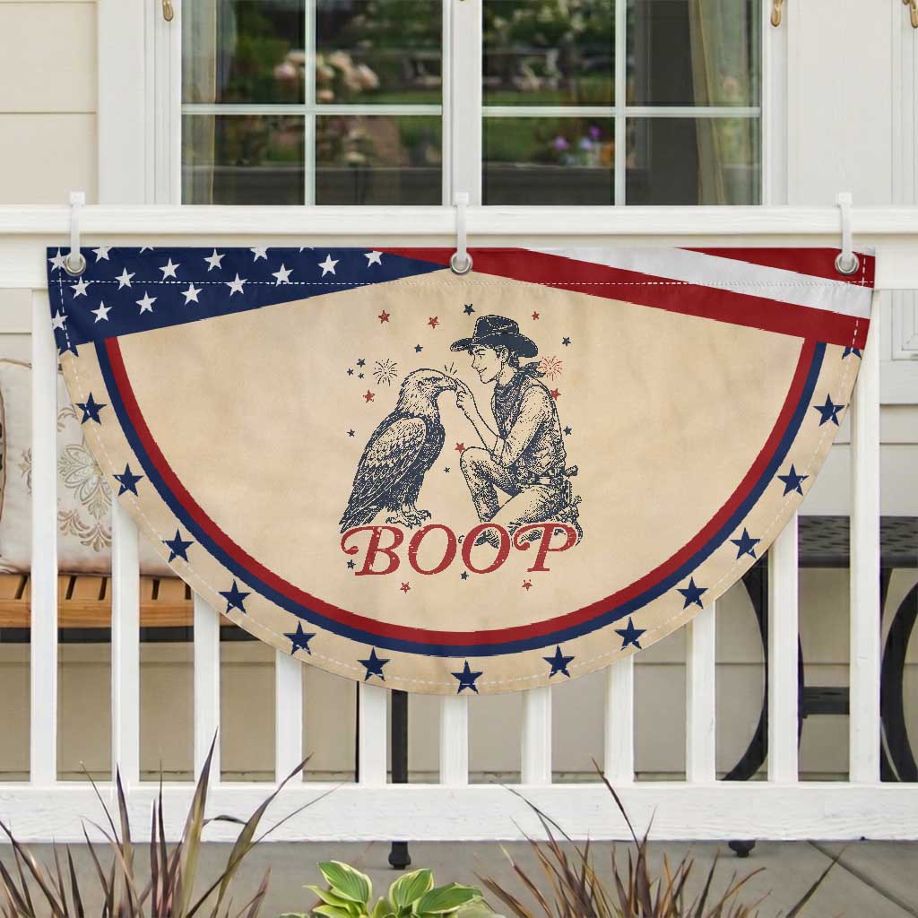 Boop Eagle Patriotic Fan Flag Western Cowboy 4th of July
