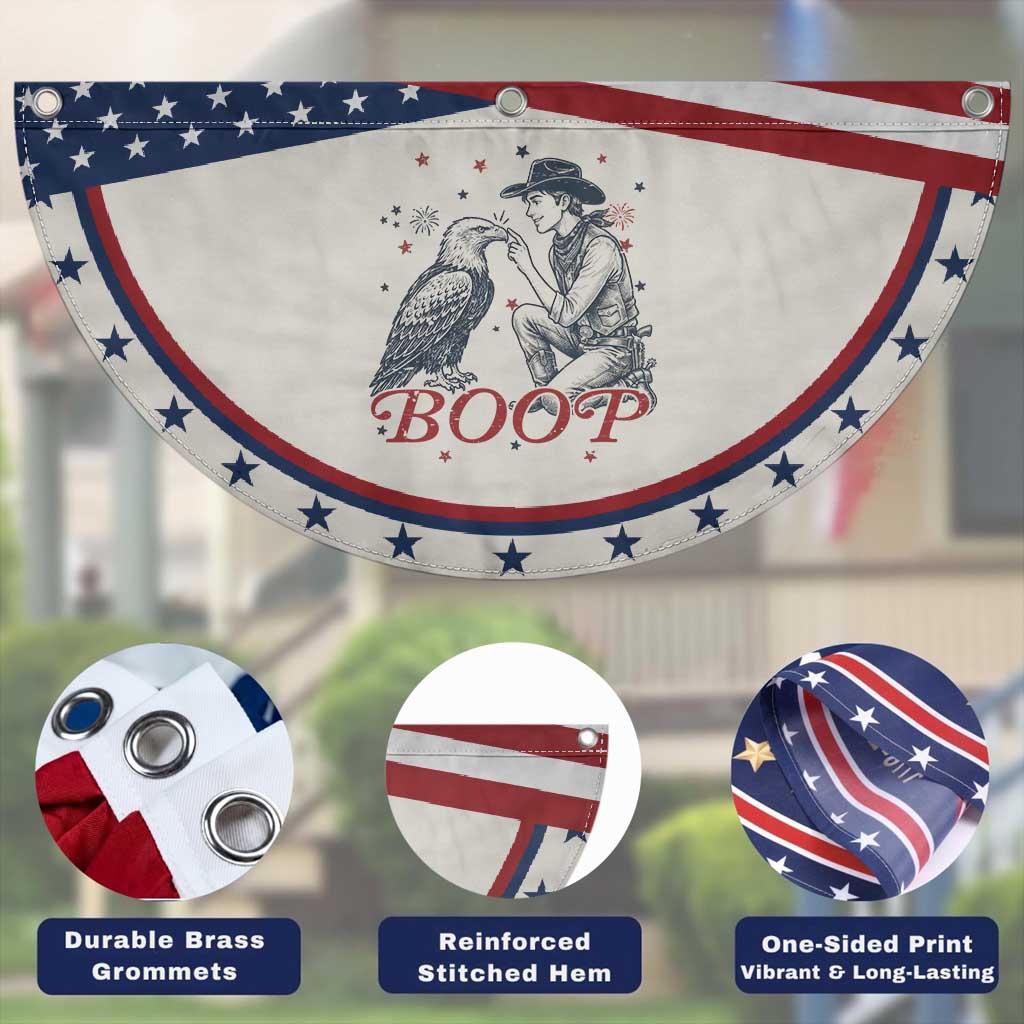 Boop Eagle Patriotic Fan Flag Western Cowboy 4th of July