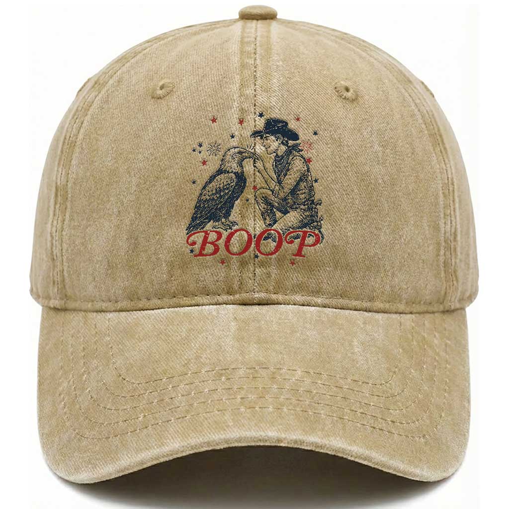 Boop Eagle Washed Cotton Baseball Cap Western Cowboy Patriotic 4th of July
