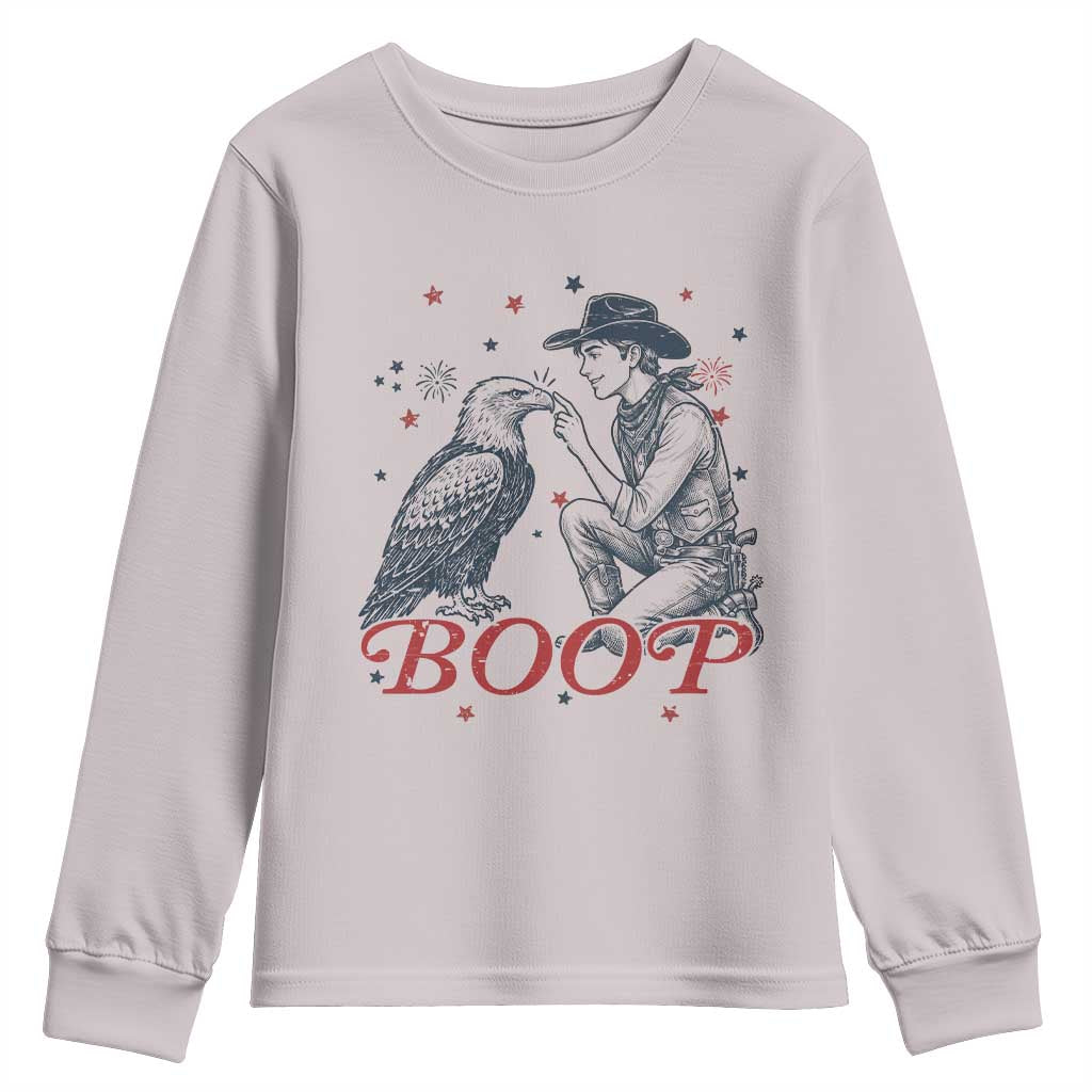 Boop Eagle Youth Sweatshirt Western Cowboy Patriotic 4th of July