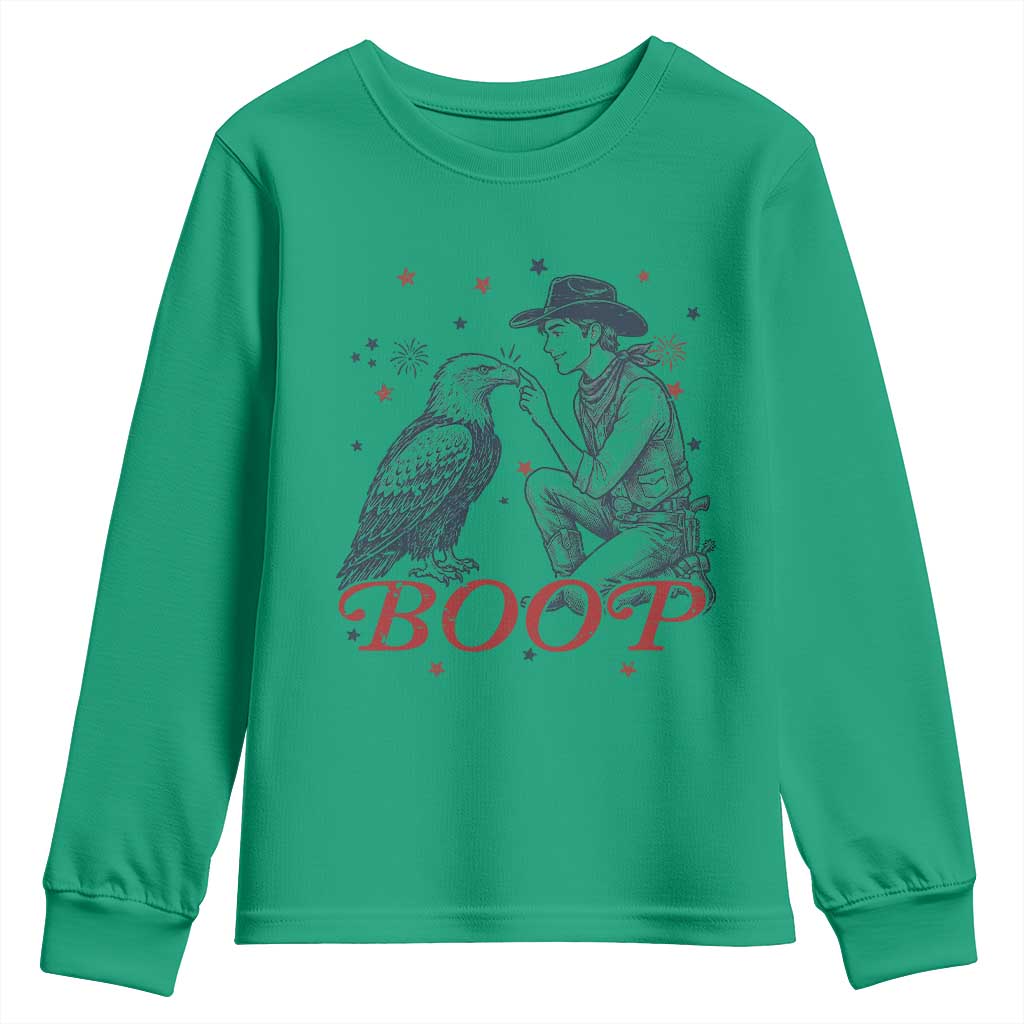 Boop Eagle Youth Sweatshirt Western Cowboy Patriotic 4th of July