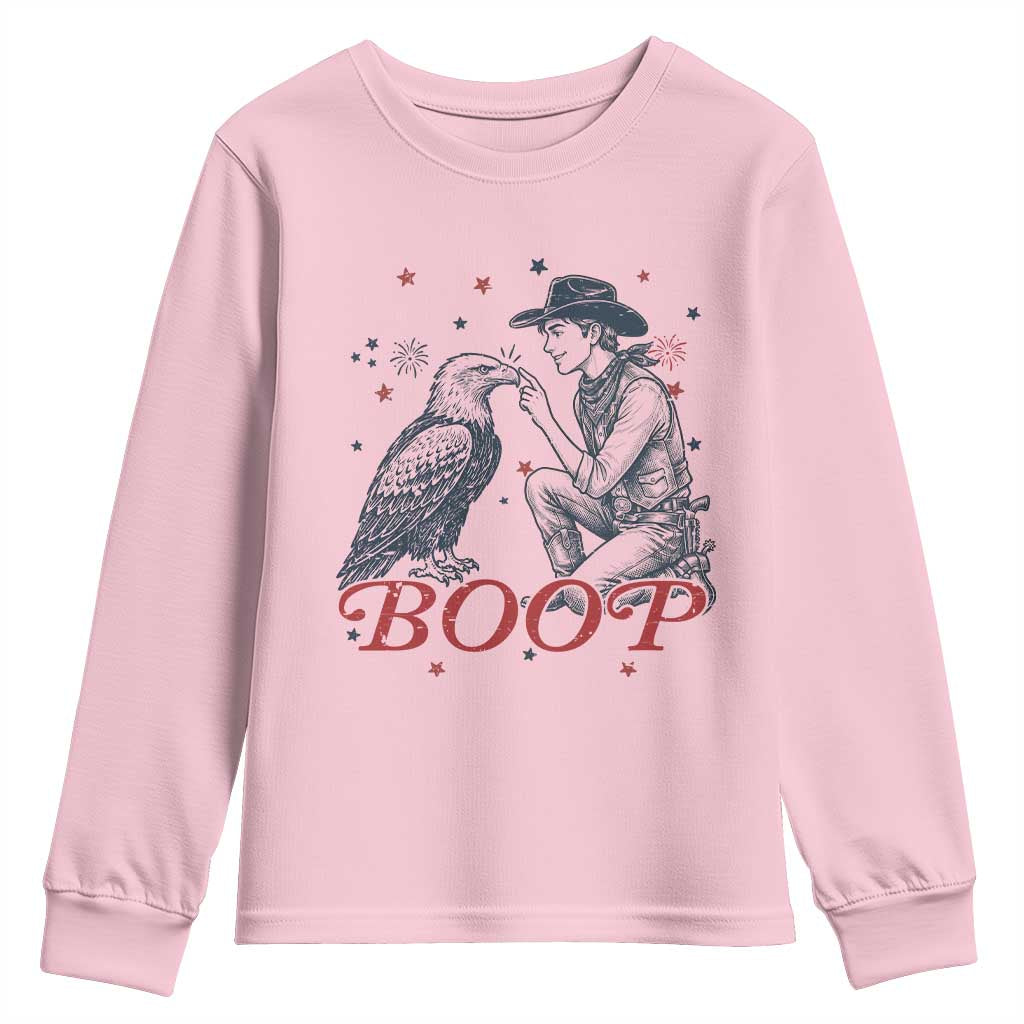 Boop Eagle Youth Sweatshirt Western Cowboy Patriotic 4th of July