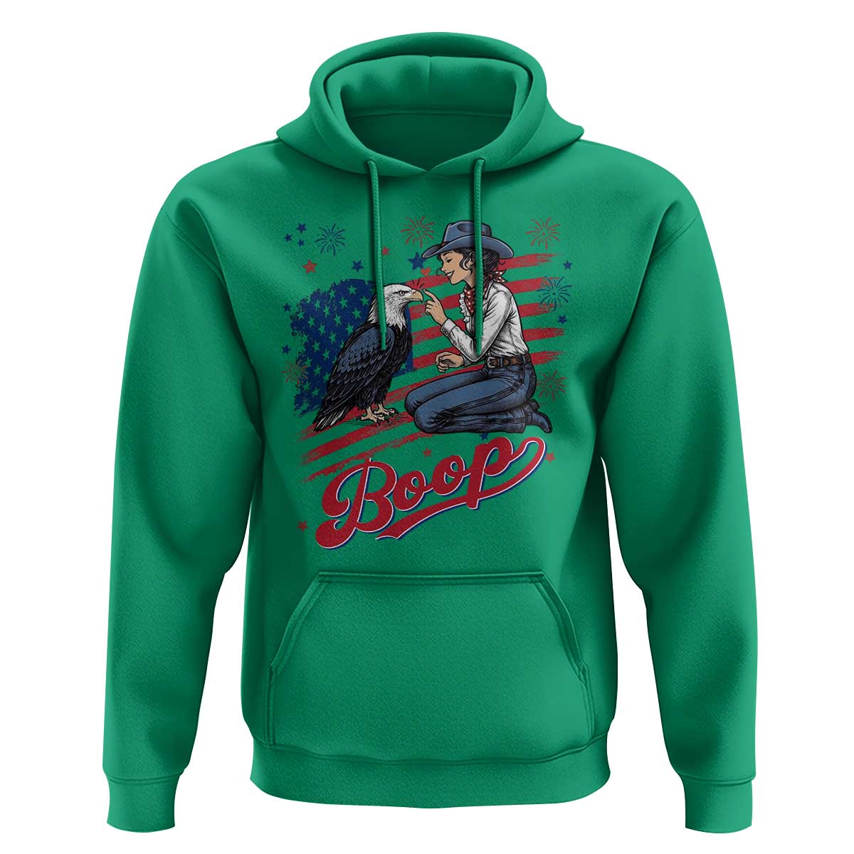Boop Eagle Hoodie Western Cowgirl Patriotic USA American 4th of July