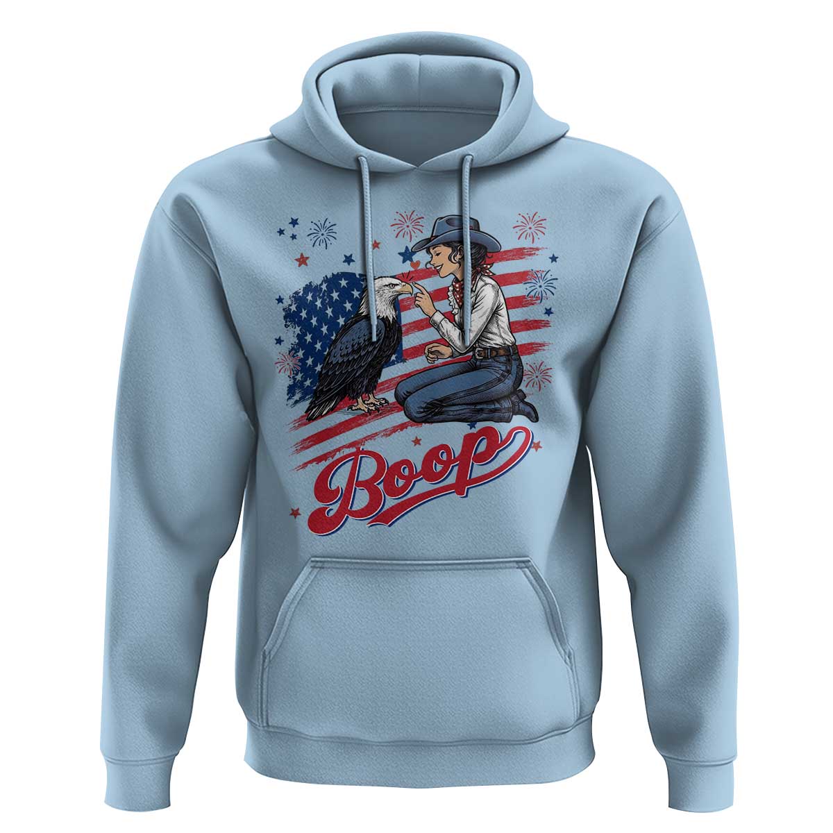 Boop Eagle Hoodie Western Cowgirl Patriotic USA American 4th of July