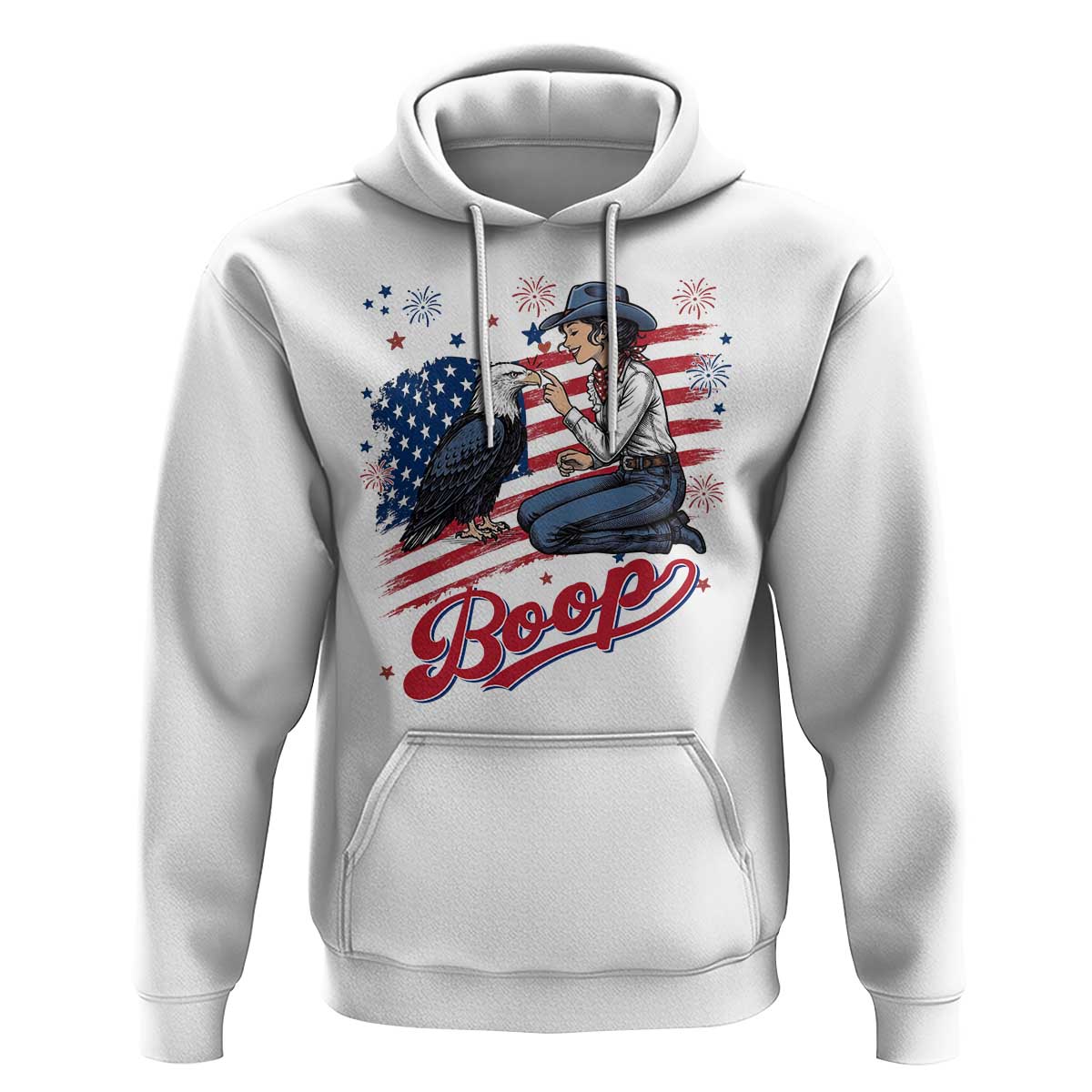 Boop Eagle Hoodie Western Cowgirl Patriotic USA American 4th of July