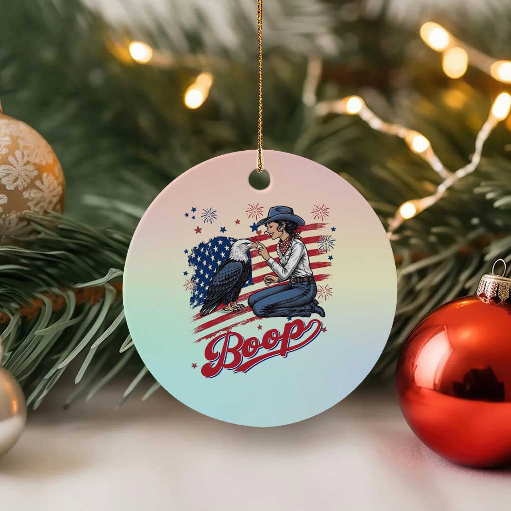 Boop Eagle Ceramic Ornament Western Cowgirl Patriotic USA American 4th of July