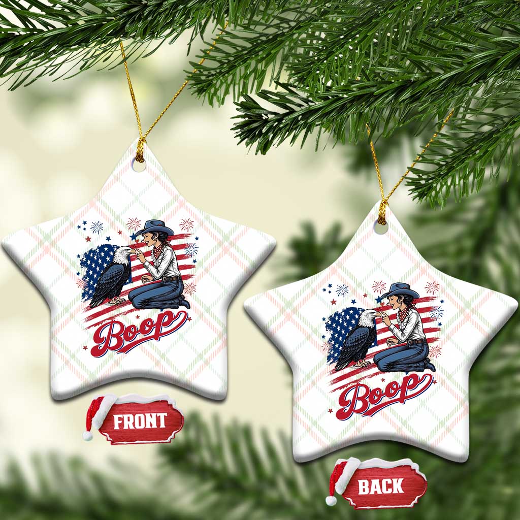 Boop Eagle Ceramic Ornament Western Cowgirl Patriotic USA American 4th of July