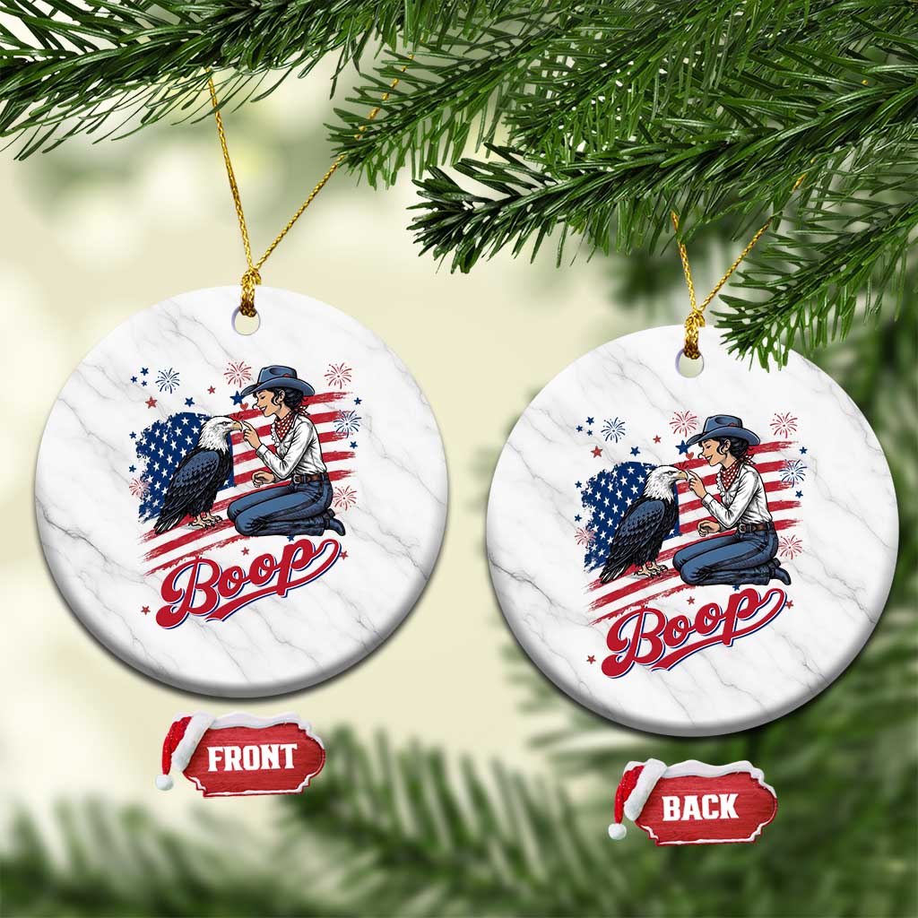Boop Eagle Ceramic Ornament Western Cowgirl Patriotic USA American 4th of July
