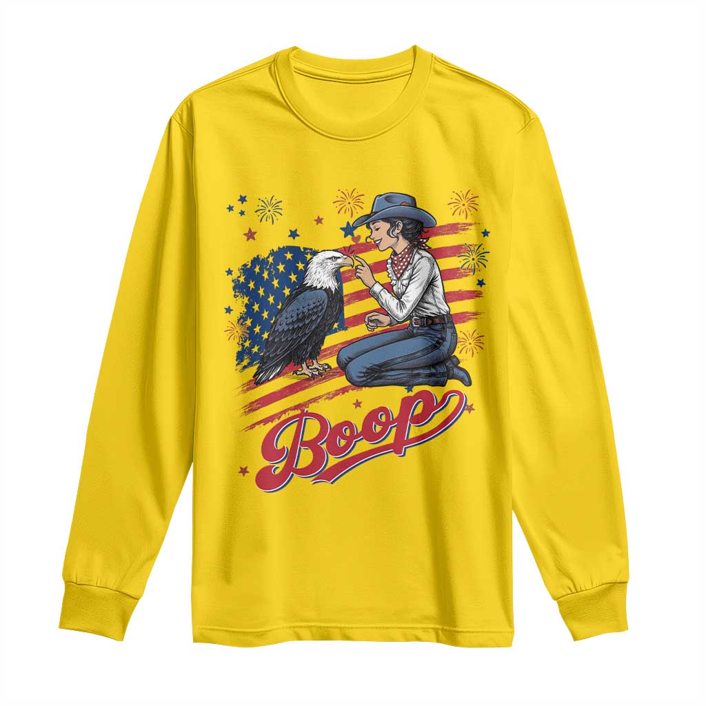 Boop Eagle Long Sleeve Shirt Western Cowgirl Patriotic USA American 4th of July