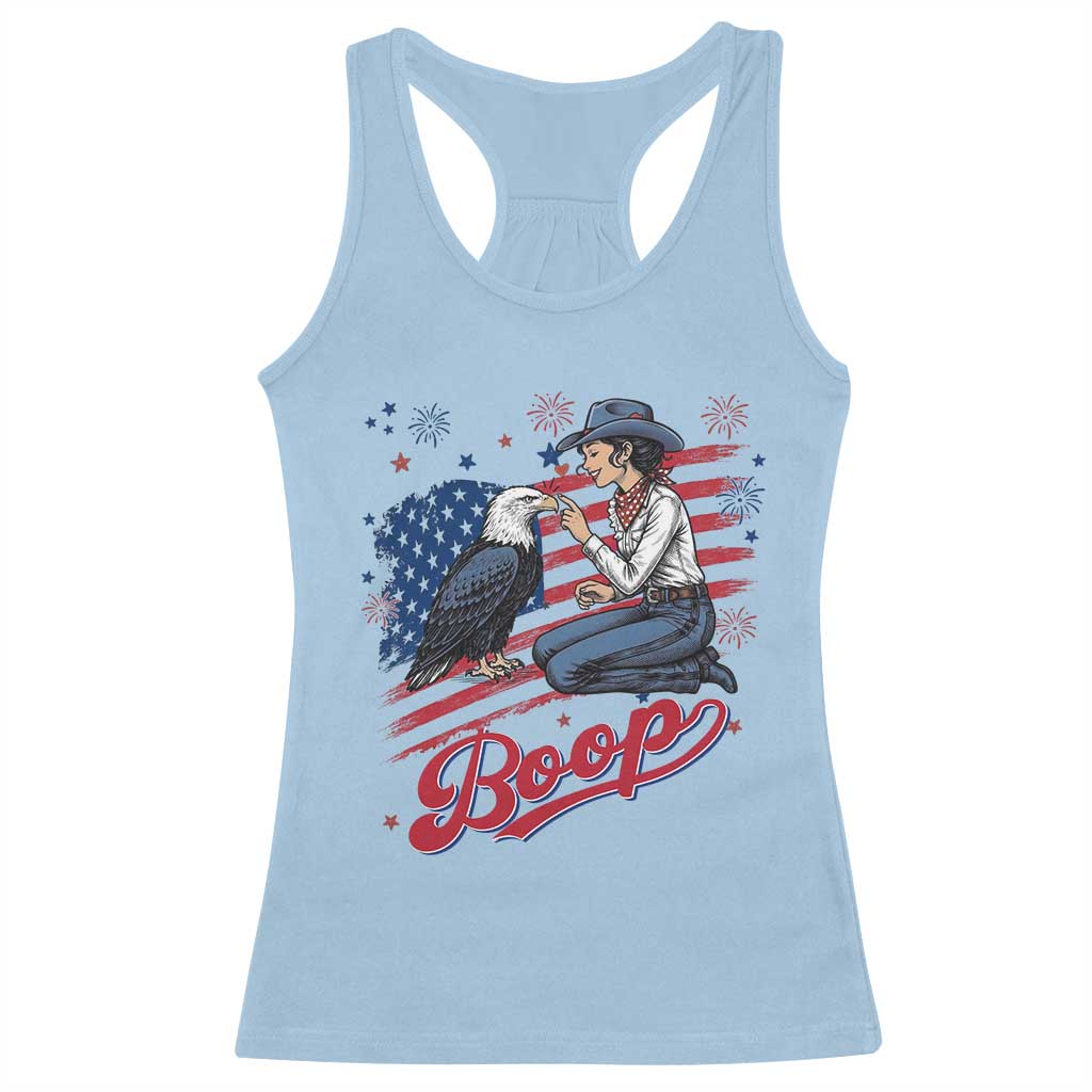 Boop Eagle Racerback Tank Top Western Cowgirl Patriotic USA American 4th of July