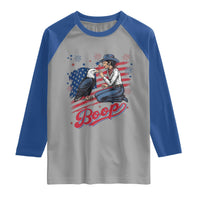 Boop Eagle Raglan Shirt Western Cowgirl Patriotic USA American 4th of July