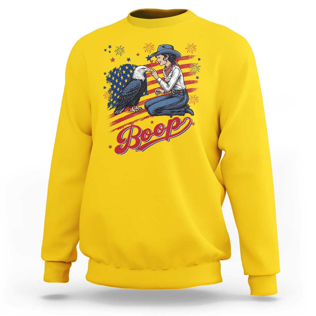 Boop Eagle Sweatshirt Western Cowgirl Patriotic USA American 4th of July