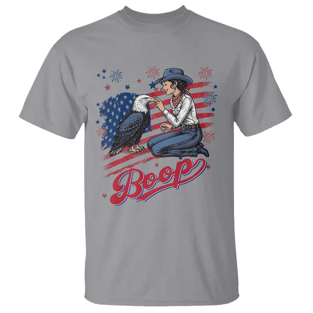 Boop Eagle T Shirt Western Cowgirl Patriotic USA American 4th of July