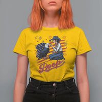 Boop Eagle T Shirt For Women Western Cowgirl Patriotic USA American 4th of July