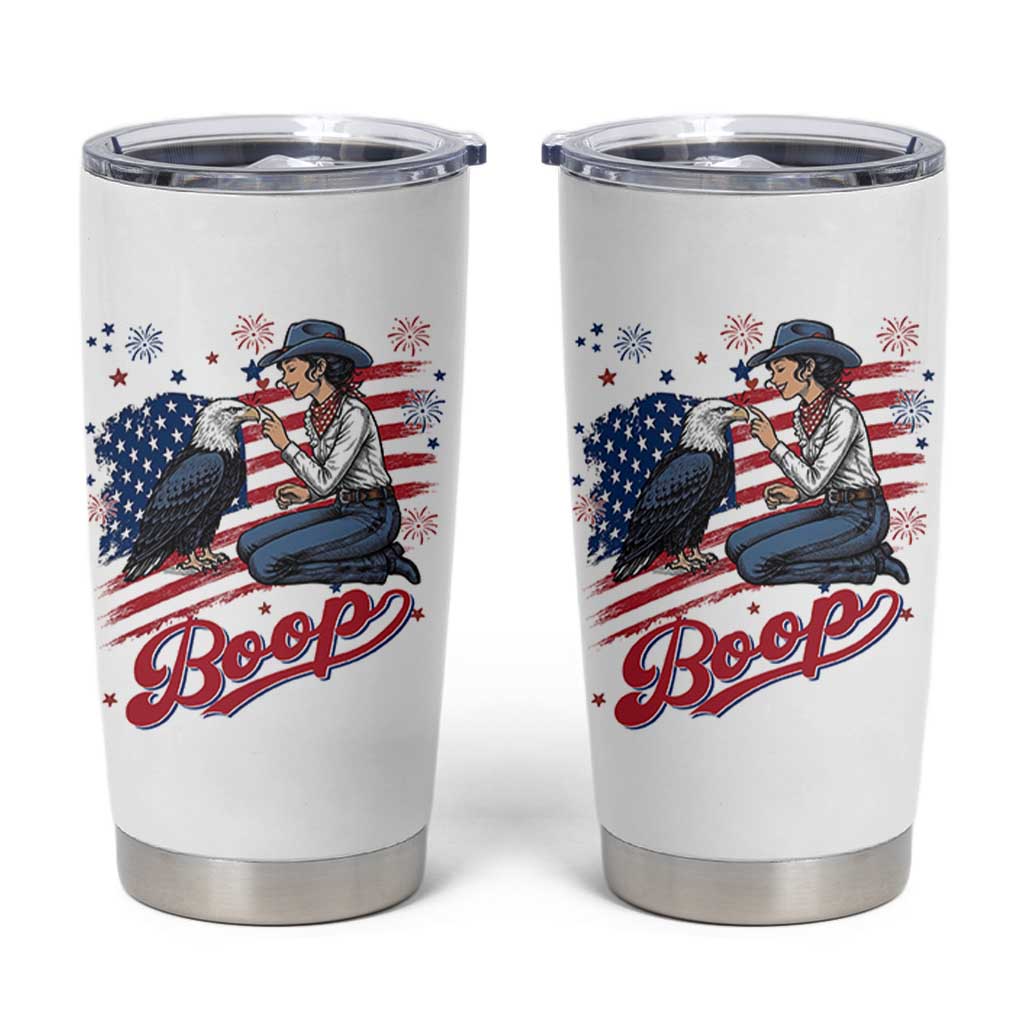Boop Eagle Tumbler Cup Western Cowgirl Patriotic USA American 4th of July