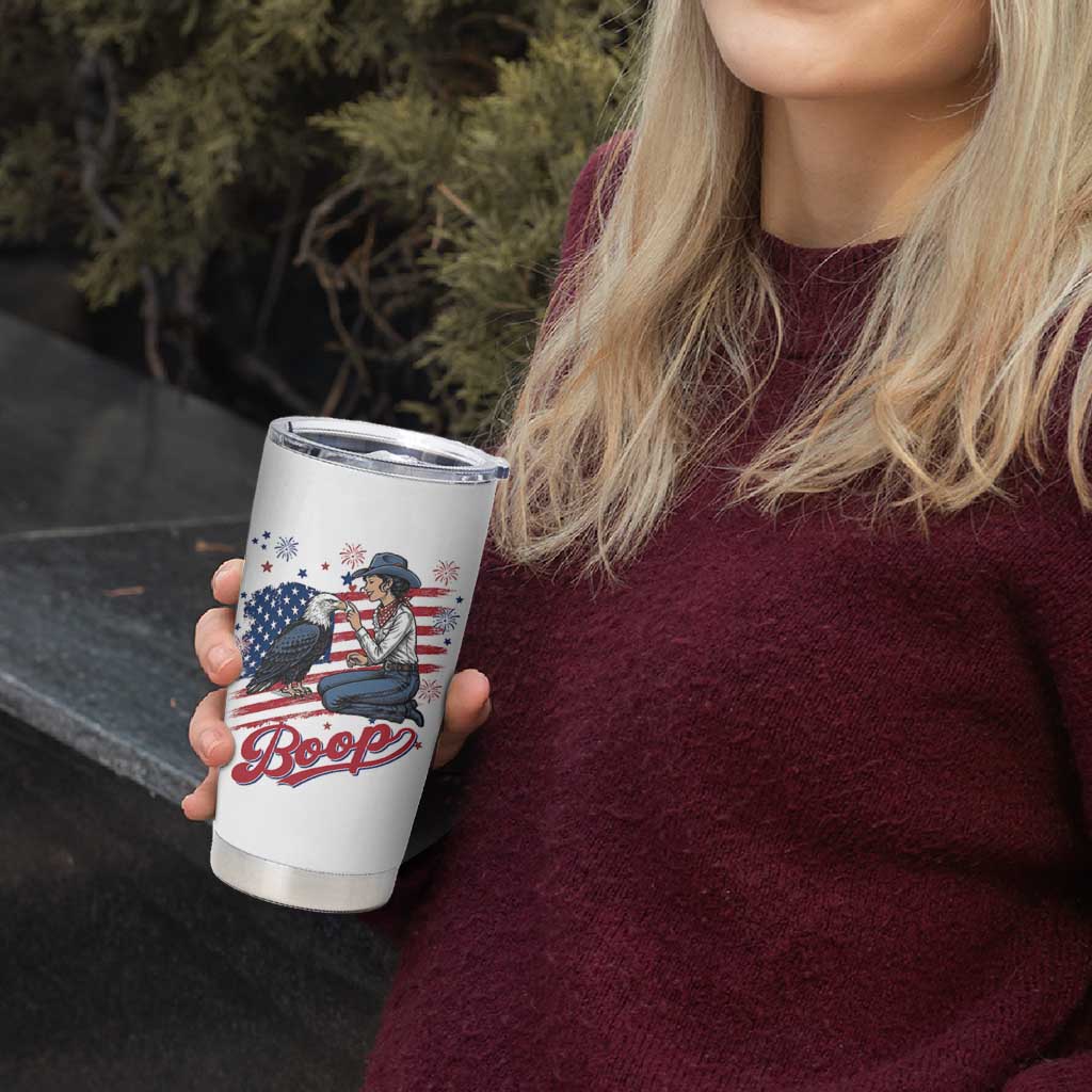 Boop Eagle Tumbler Cup Western Cowgirl Patriotic USA American 4th of July