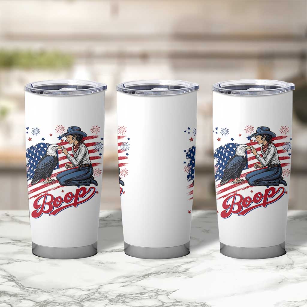 Boop Eagle Tumbler Cup Western Cowgirl Patriotic USA American 4th of July