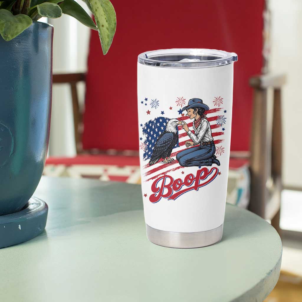 Boop Eagle Tumbler Cup Western Cowgirl Patriotic USA American 4th of July