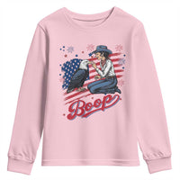 Boop Eagle Youth Sweatshirt Western Cowgirl Patriotic USA American 4th of July