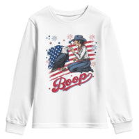 Boop Eagle Youth Sweatshirt Western Cowgirl Patriotic USA American 4th of July