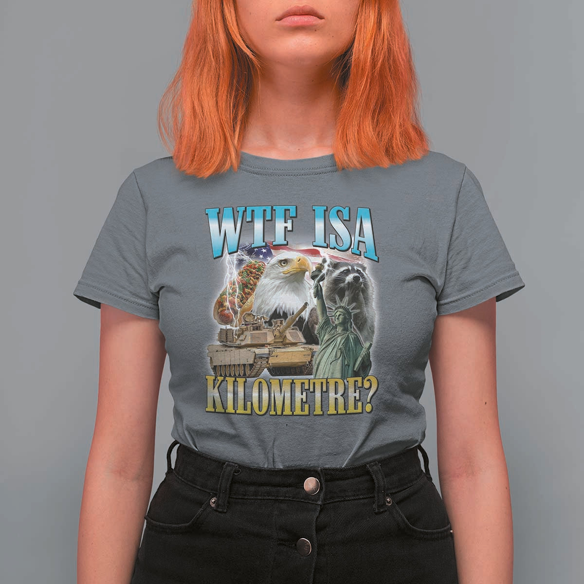 WTF is A Kilometer T Shirt For Women Funny USA Patriotic Bootleg Meme