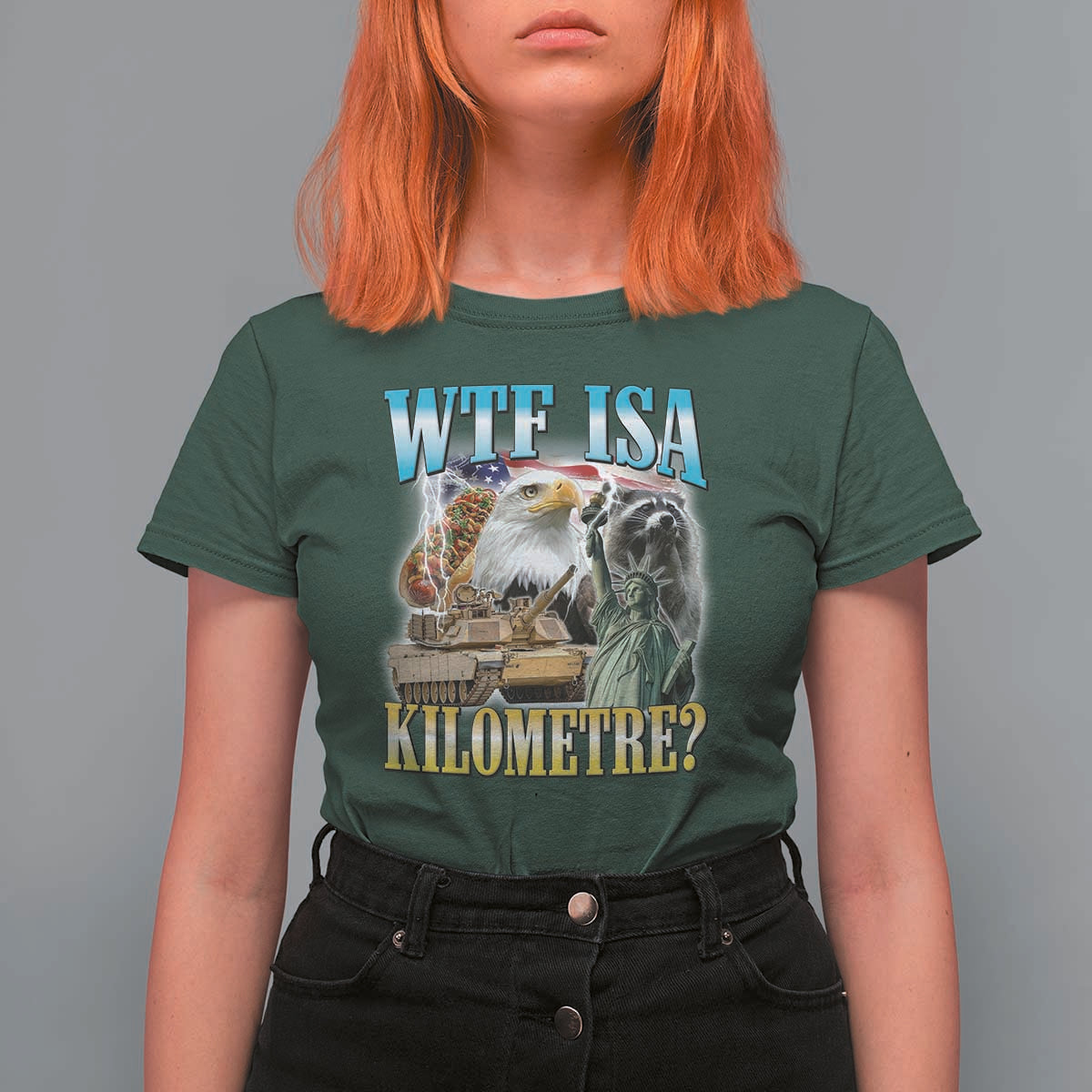 WTF is A Kilometer T Shirt For Women Funny USA Patriotic Bootleg Meme