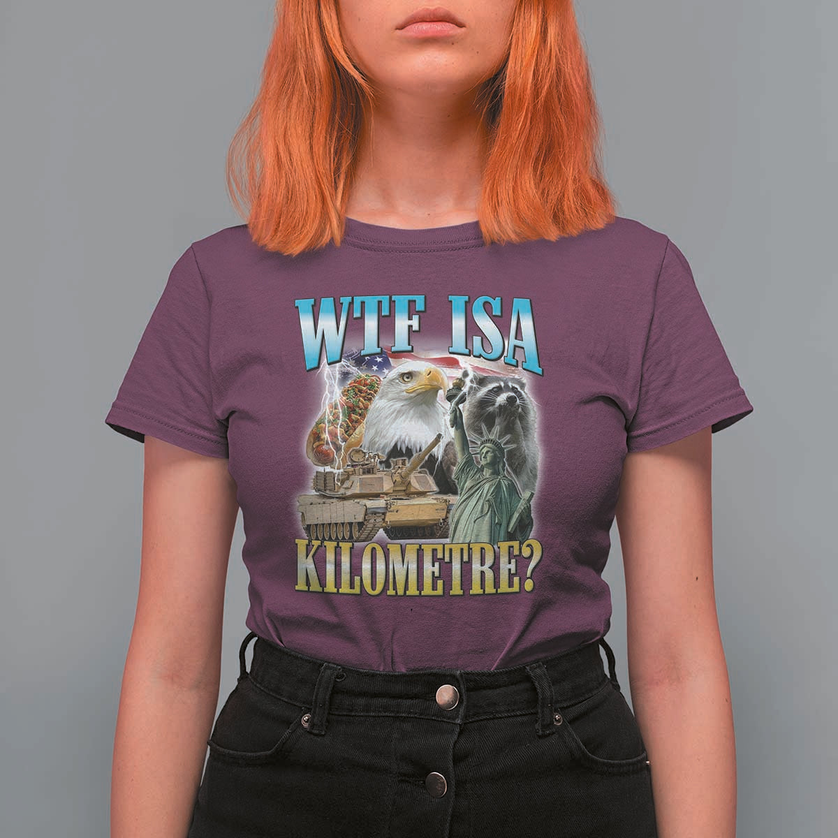 WTF is A Kilometer T Shirt For Women Funny USA Patriotic Bootleg Meme