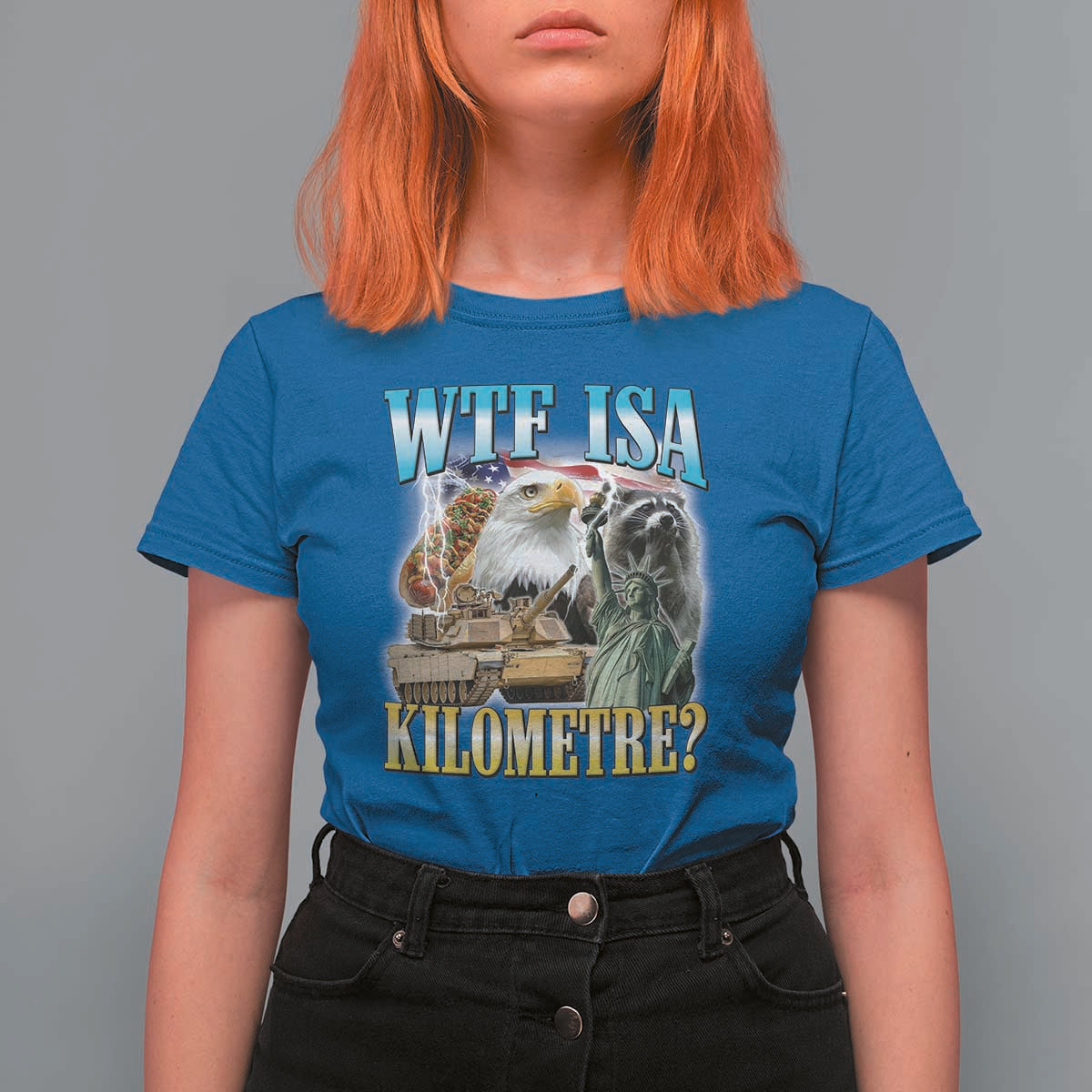 WTF is A Kilometer T Shirt For Women Funny USA Patriotic Bootleg Meme