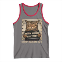 Funny Cat Mugshot Tank Top Catnip Made Me Do It - Wonder Print Shop