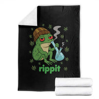 Rippit Frog Throw Blanket Funny 420 Stoner Weed Humor - Wonder Print Shop