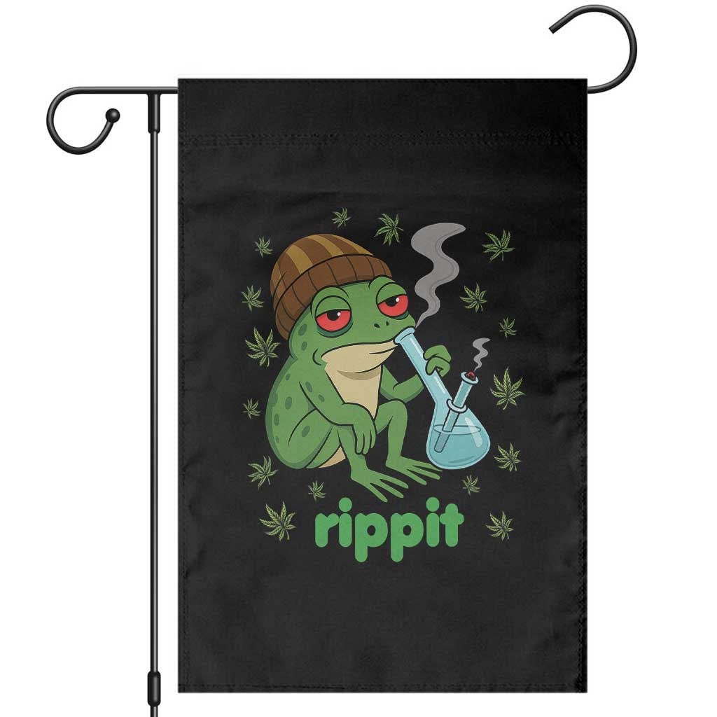 Rippit Frog Garden Flag Funny 420 Stoner Weed Humor - Wonder Print Shop