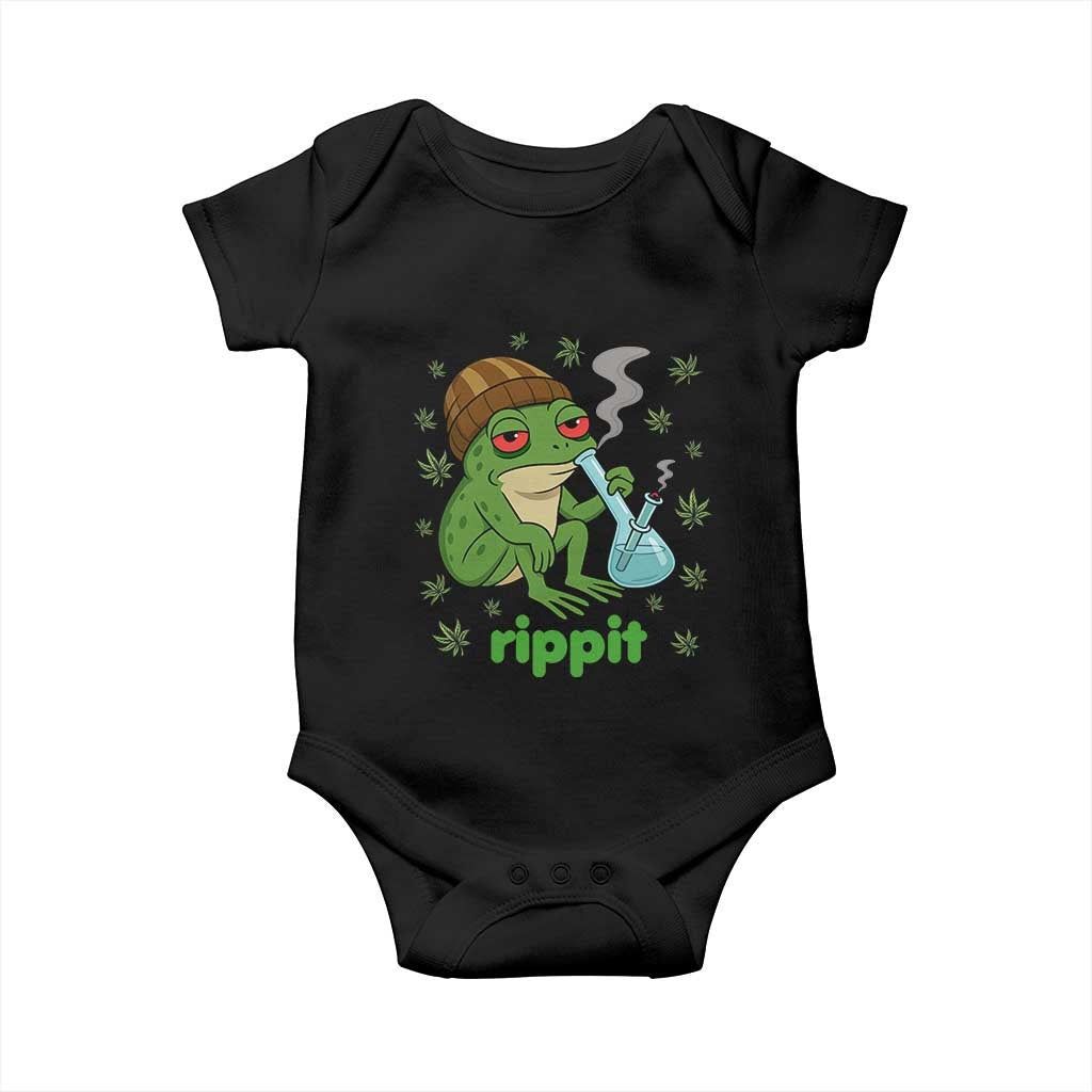 Rippit Frog Baby Onesie Funny 420 Stoner Weed Humor - Wonder Print Shop