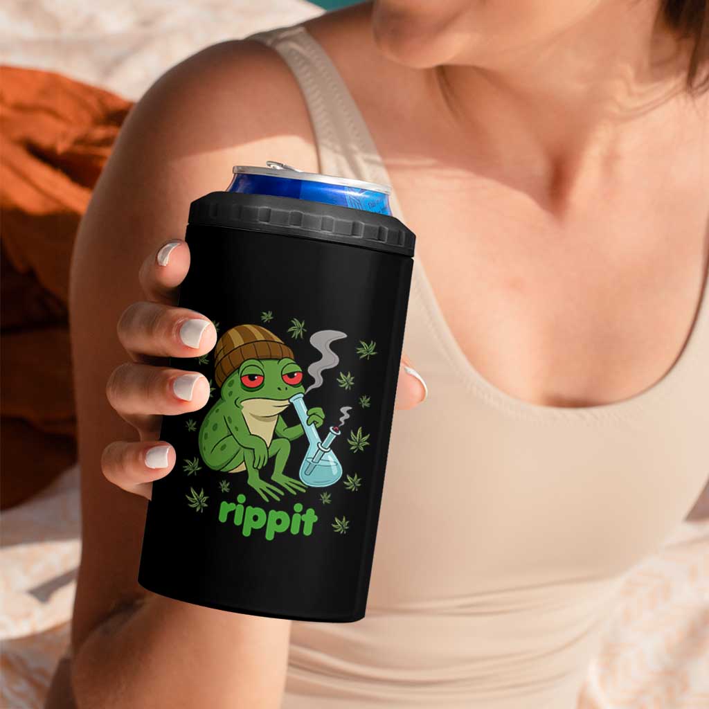 Rippit Frog 4 in 1 Can Cooler Tumbler Funny 420 Stoner Weed Humor - Wonder Print Shop