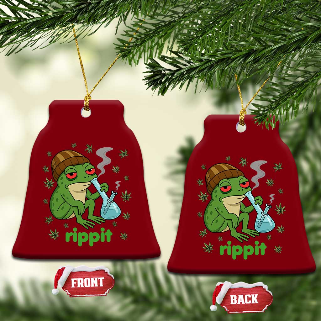 Rippit Frog Ceramic Ornament Funny 420 Stoner Weed Humor - Wonder Print Shop
