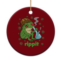 Rippit Frog Ceramic Ornament Funny 420 Stoner Weed Humor - Wonder Print Shop