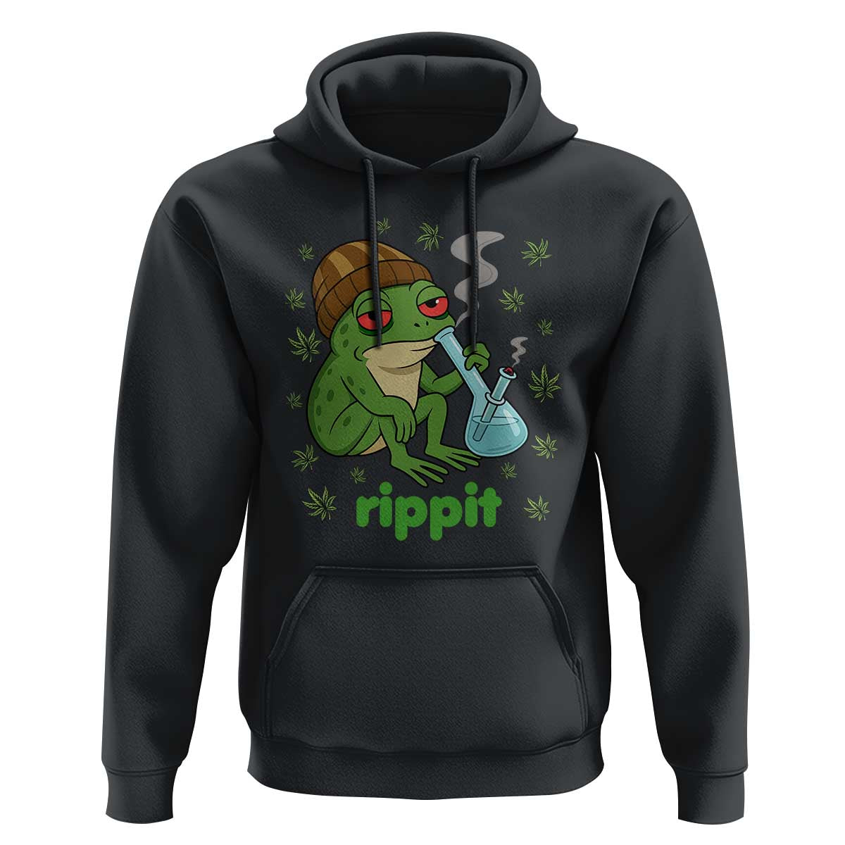 Rippit Frog Hoodie Funny 420 Stoner Weed Humor - Wonder Print Shop