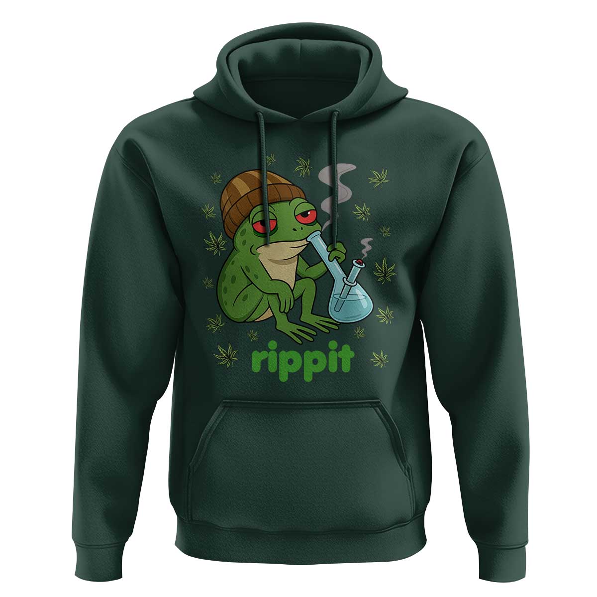 Rippit Frog Hoodie Funny 420 Stoner Weed Humor - Wonder Print Shop
