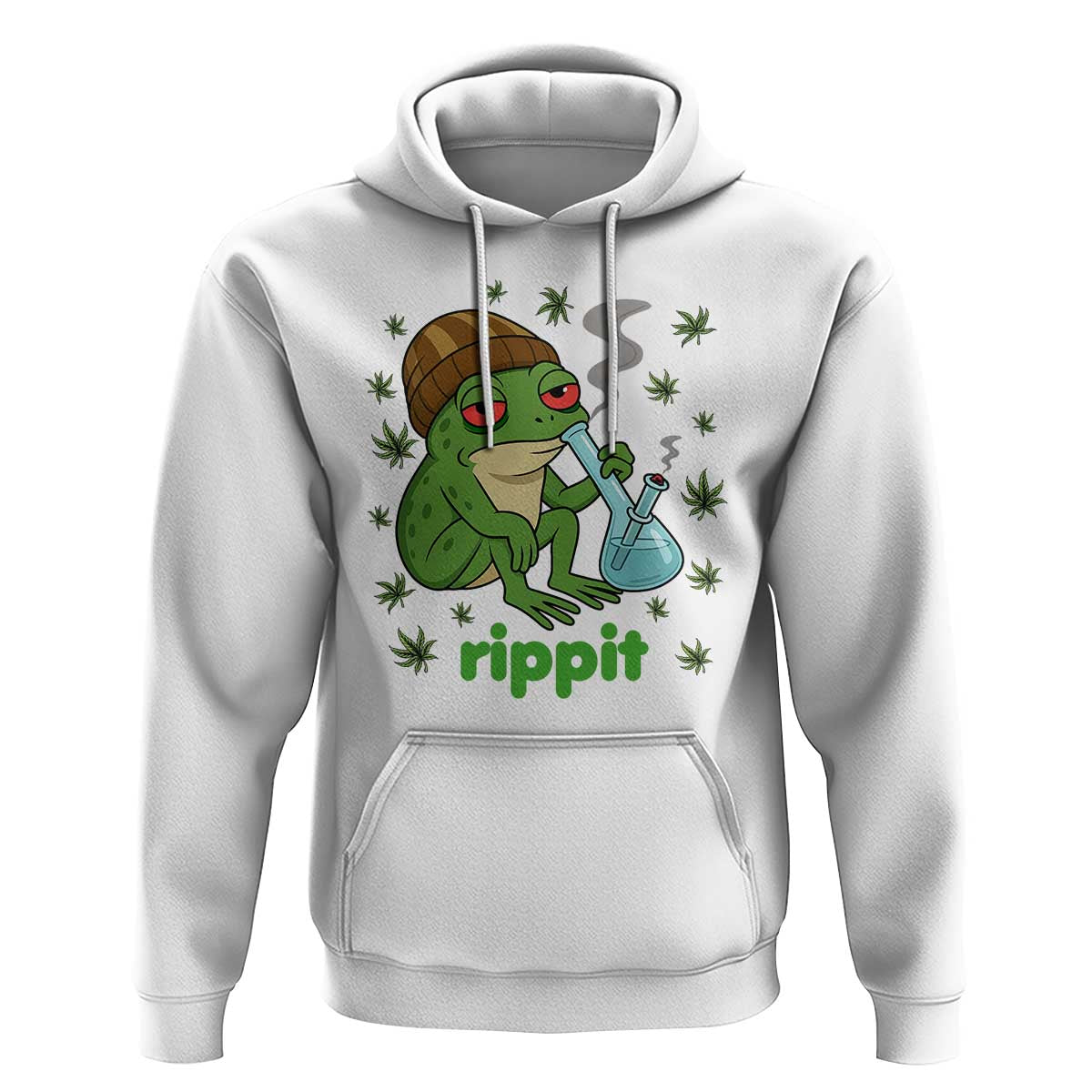 Rippit Frog Hoodie Funny 420 Stoner Weed Humor - Wonder Print Shop
