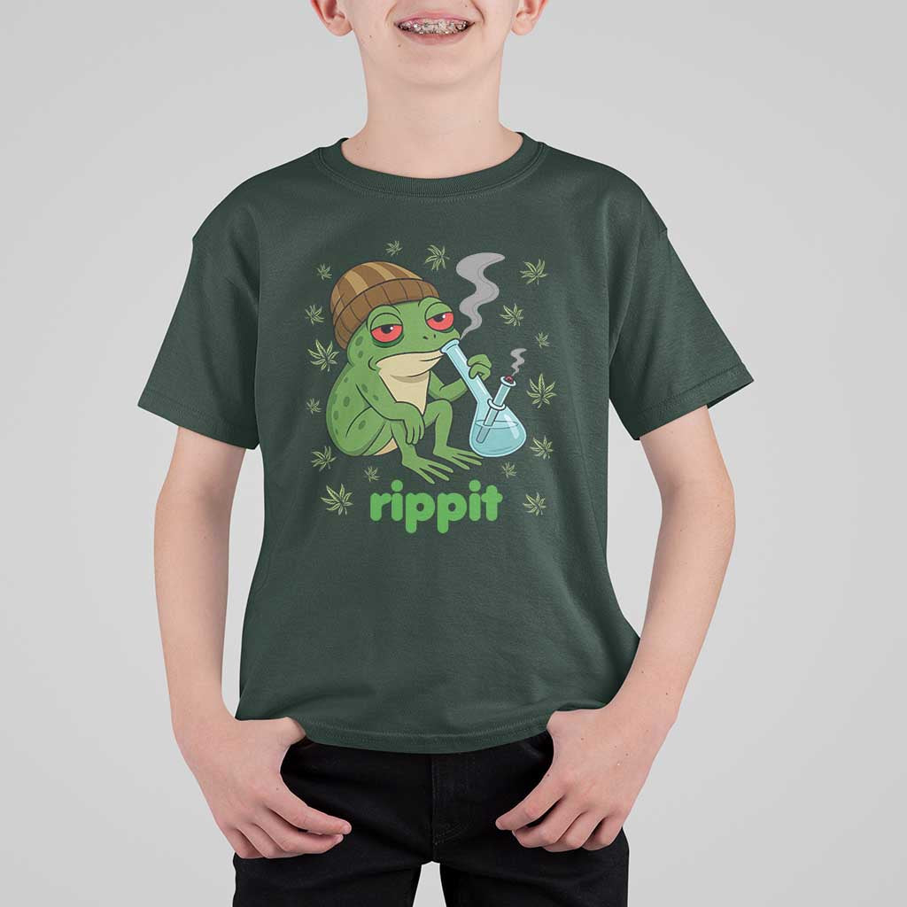 Rippit Frog T Shirt For Kid Funny 420 Stoner Weed Humor - Wonder Print Shop