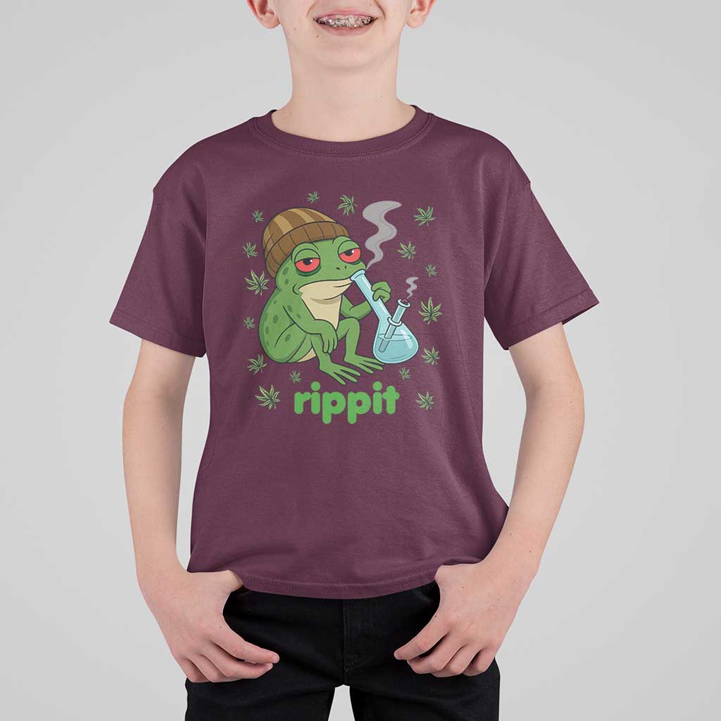 Rippit Frog T Shirt For Kid Funny 420 Stoner Weed Humor - Wonder Print Shop