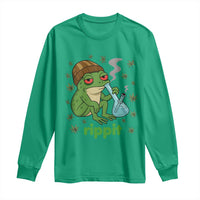 Rippit Frog Long Sleeve Shirt Funny 420 Stoner Weed Humor - Wonder Print Shop
