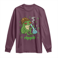 Rippit Frog Long Sleeve Shirt Funny 420 Stoner Weed Humor - Wonder Print Shop